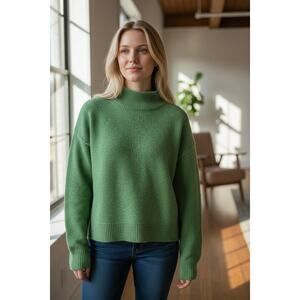 2/$30 PRIMARK Sweater Size L Green Long Sleeve Soft Knit Mock Neck